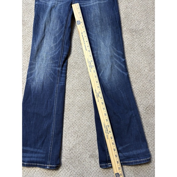 BKE Payton Bootcut Jeans Womens 26x31.5 Dark Blue Denim Faded Mid Rise - Picture 7 of 10